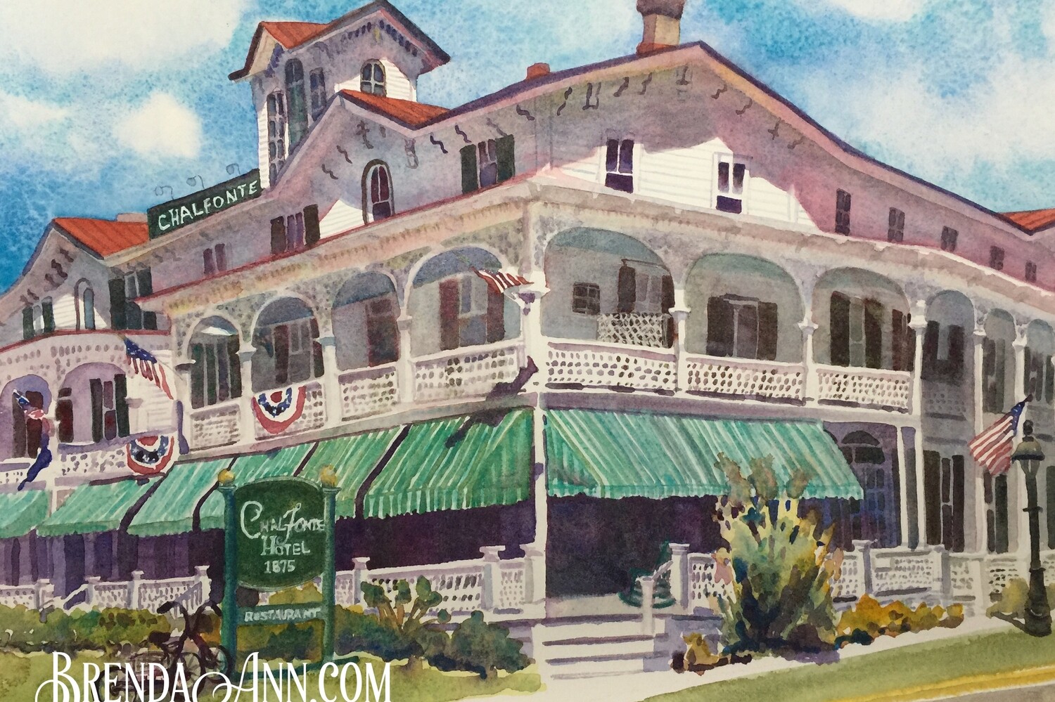 Cape May Art - Chalfonte Hotel Watercolor Print