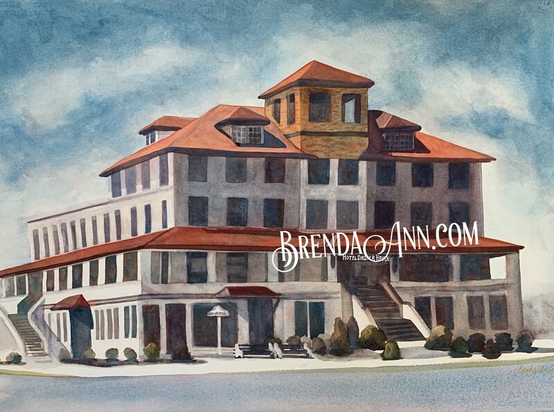 Stone Harbor Art - Hotel Shelter Haven Watercolor Print