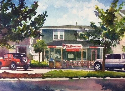 Avalon NJ Art - Buccaneer Ice Cream Parlor Watercolor Print
