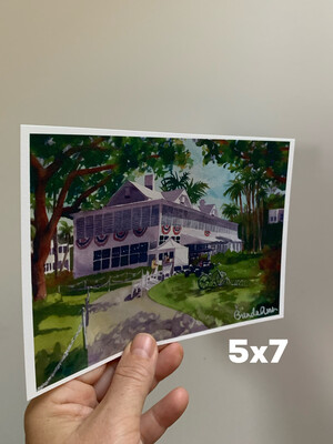 Harry S. Truman Little White House Watercolor Print - Key West Florida Keys Beach House Art Gift