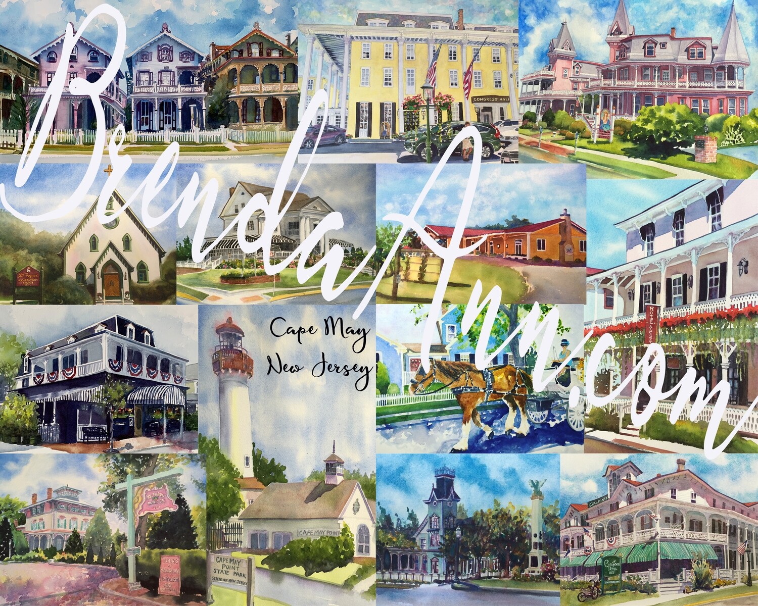 Cape May NJ Art - Collection of New Jersey Scenes - Watercolor Print