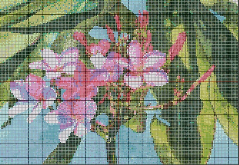 Tropical Flower Cross Stitch - Pink Plumeria - Pattern Only - Instant Digital Download