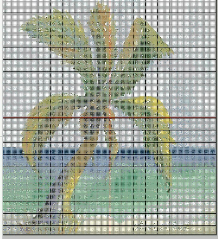 Key West Cross Stitch - Palm Tree - Pattern Only - Instant Digital Download