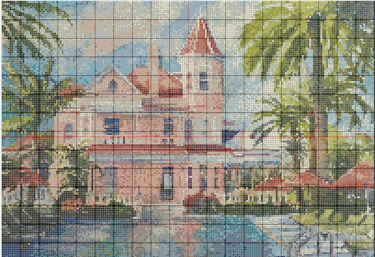 Key West Cross Stitch - The Southernmost House Hotel - Pattern Only - Instant Digital Download