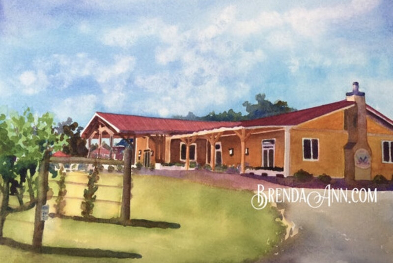 Cape May Art - Willow Creek Winery Watercolor Print