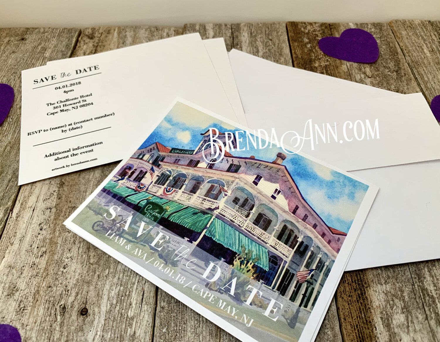 Chalfonte Hotel Wedding Save the Date Cards 