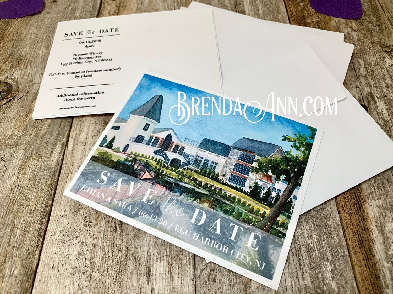 Renault Winery Wedding Save the Date Cards