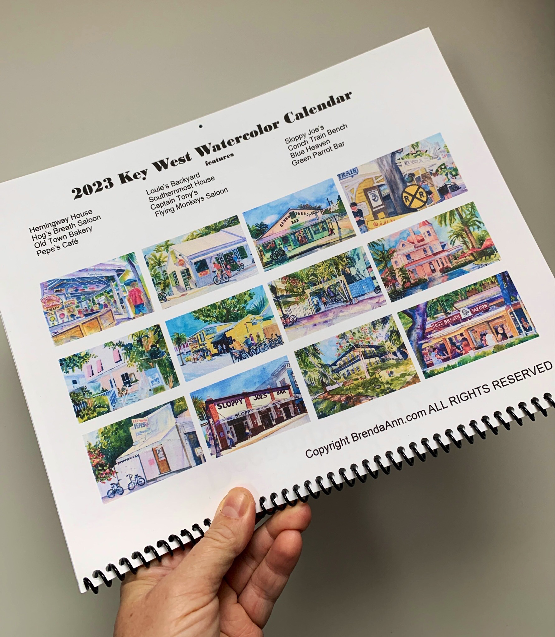 Key West Watercolor Wall Calendar for 2023 or 2024 Stunning Watercolors for  Your Home or Office Key West Planner for Your Escape to Key West