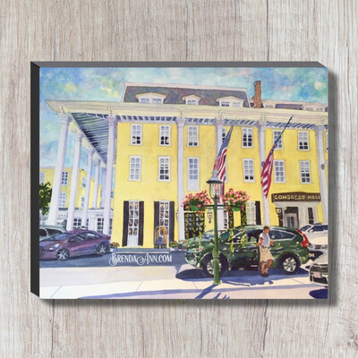 Congress Hall Canvas Gallery Wrapped Print - Watercolor Art - Ready to hang on a wall
