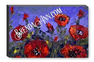 Red Poppies Canvas Gallery Wrapped Print - Watercolor Art - Ready to hang on a wall