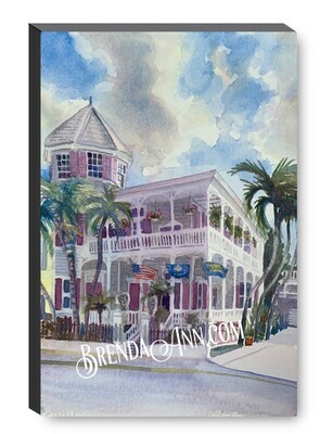 Artist House Key West Canvas Gallery Wrapped Print - Watercolor Art - Ready to hang on a wall