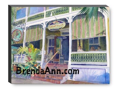 Bagatelle Restaurant Key West Canvas Gallery Wrapped Print - Watercolor Art - Ready to hang on a wall