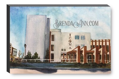 ICONA Diamond Beach Resort in Wildwood Crest NJ Canvas Gallery Wrapped Print - Watercolor Art - Ready to hang on a wall