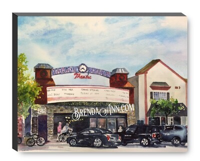 Harbor Square Theatre in Stone Harbor NJ Canvas Gallery Wrapped Print - Watercolor Art - Ready to hang on a wall