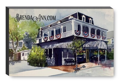 The Merion Inn in Cape May NJ Canvas Gallery Wrapped Print - Watercolor Art - Ready to hang on a wall