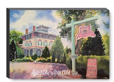 Southern Mansion Cape May Canvas Gallery Wrapped Print - Watercolor Art - Ready to hang on a wall