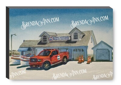 Stone Harbor Beach Patrol Watercolor Print - 1.25" Deep Canvas Gallery Wrapped New Jersey Beach House Art Gift