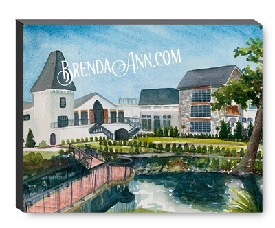 Renault Winery in Egg Harbor City NJ Canvas Gallery Wrapped Print - Watercolor Art - Ready to hang on a wall
