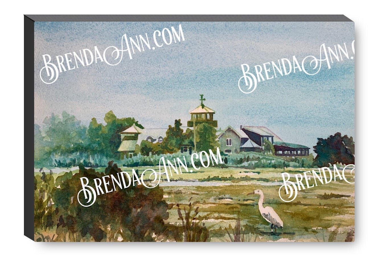 The Wetlands Institute in Stone Harbor NJ Canvas Gallery Wrapped Print - Watercolor Art - Ready to hang on a wall
