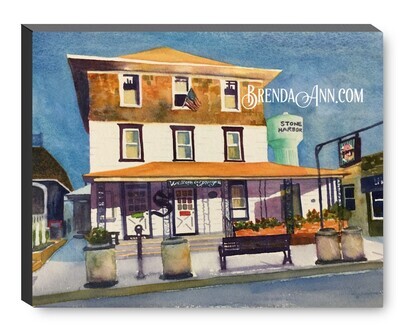 Springer's Ice Cream in Stone Harbor NJ Canvas Gallery Wrapped Print - Watercolor Art - Ready to hang on a wall