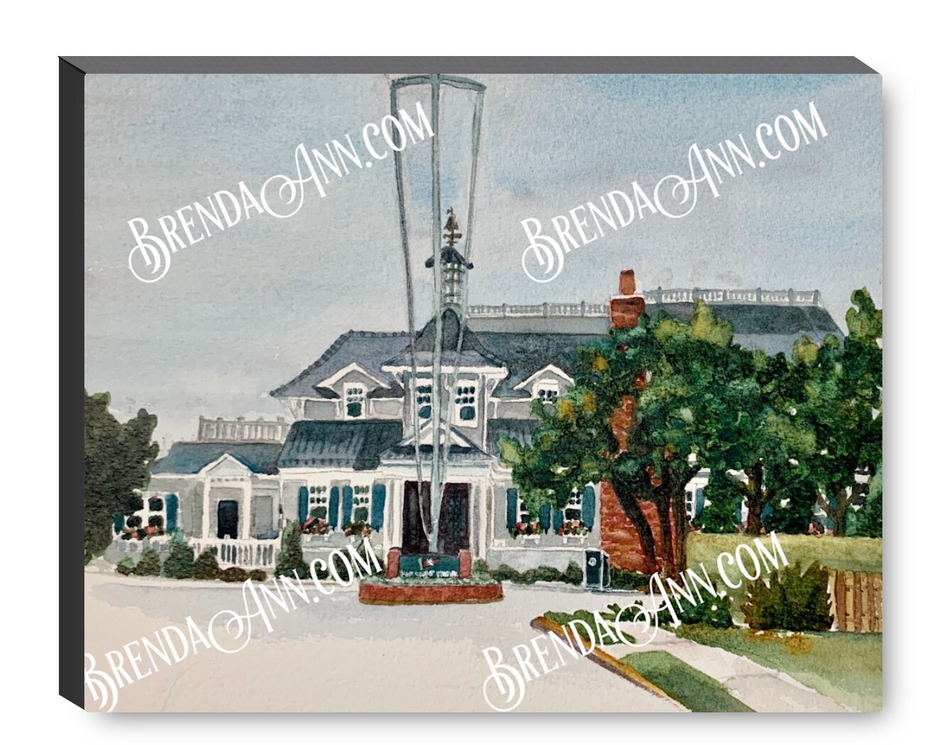Yacht Club of Stone Harbor YCSH in Stone Harbor NJ Canvas Gallery Wrapped Print - Watercolor Art - Ready to hang on a wall