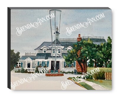 Yacht Club of Stone Harbor Watercolor Print - 1.25" Deep Canvas Gallery Wrapped New Jersey Beach House Art Wedding Gift