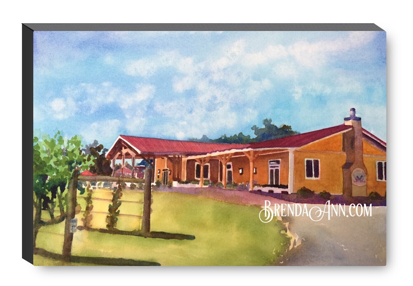 Willow Creek Winery in Cape May NJ Canvas Gallery Wrapped Print - Watercolor Art - Ready to hang on a wall
