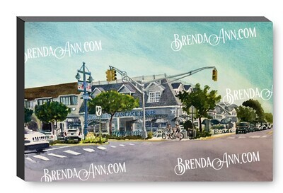 Uncle Bill's Pancake House Watercolor Print - 1.25" Deep Canvas Gallery Wrapped Avalon New Jersey Beach House Art Gift