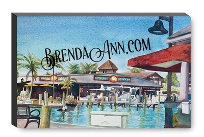 Conch Republic Seafood Company Restaurant Key West Canvas Gallery Wrapped Print - Watercolor Art - Ready to hang on a wall
