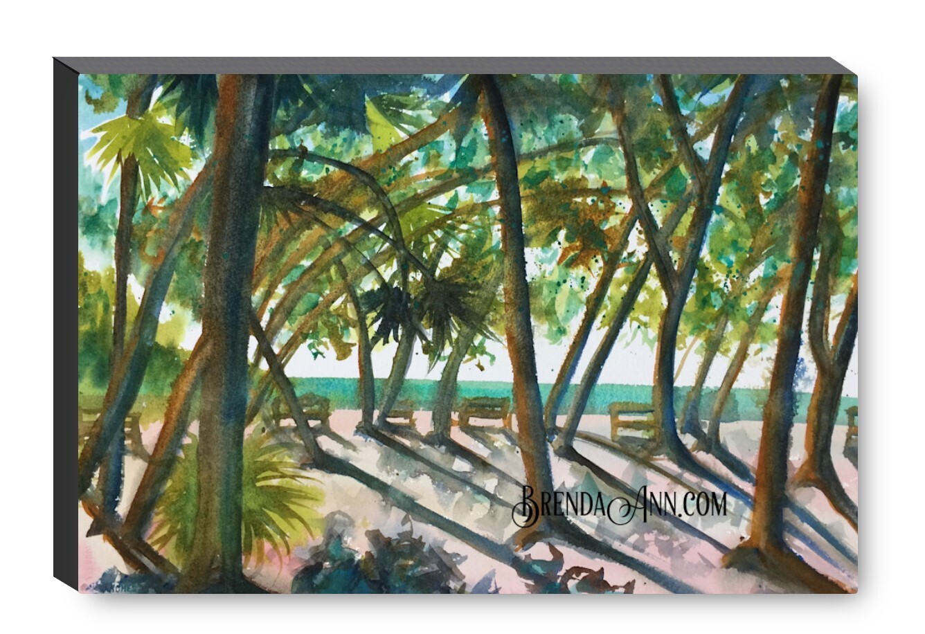 Fort Zachary Taylor State Park Key West Canvas Gallery Wrapped Print - Watercolor Art - Ready to hang on a wall
