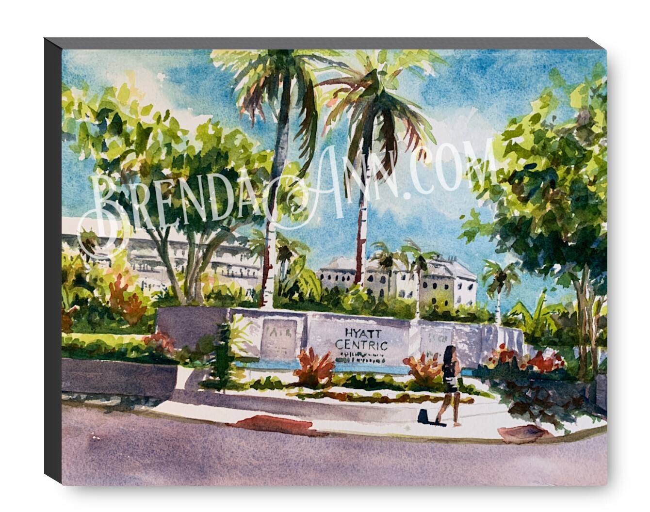 Hyatt Centric Resort Key West Canvas Gallery Wrapped Print - Watercolor Art - Ready to hang on a wall