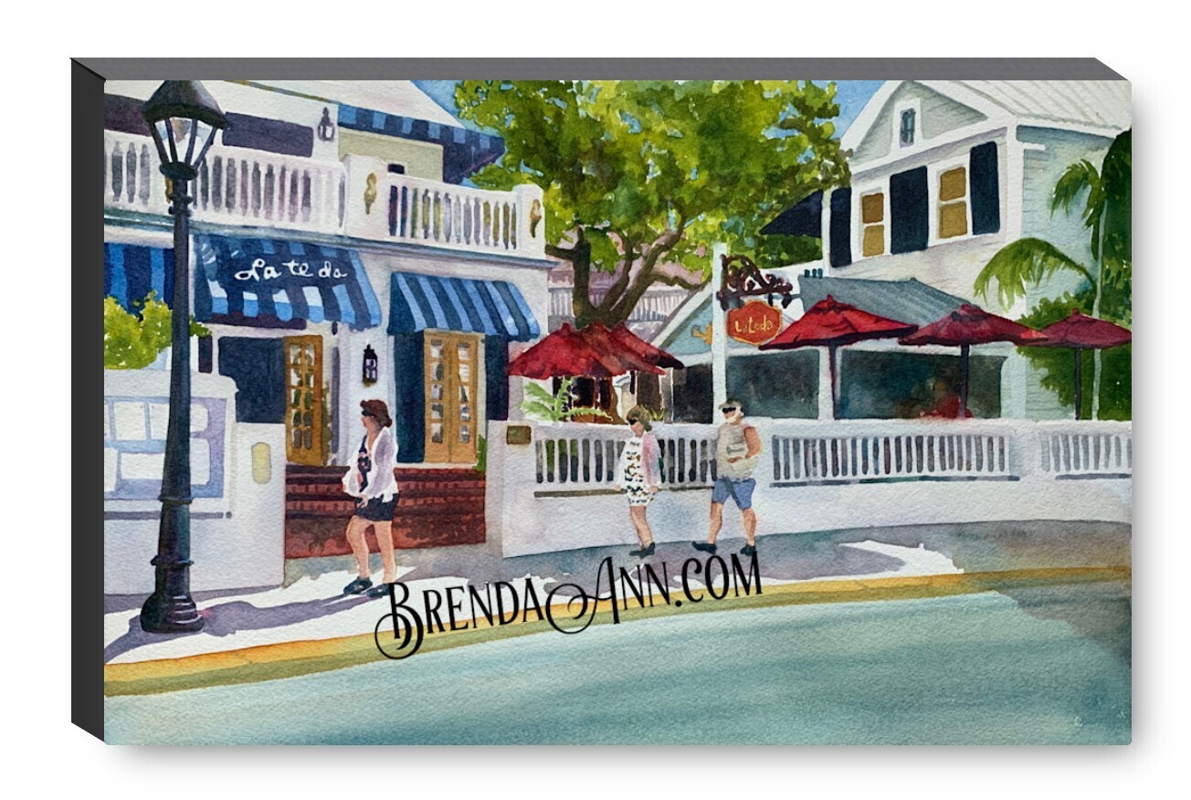 La Te Da Key West Lime Shoppe Canvas Gallery Wrapped Print - Watercolor Art - Ready to hang on a wall