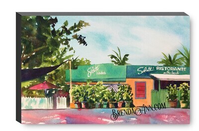 Salute! On the Beach Key West Canvas Gallery Wrapped Print - Watercolor Art - Ready to hang on a wall
