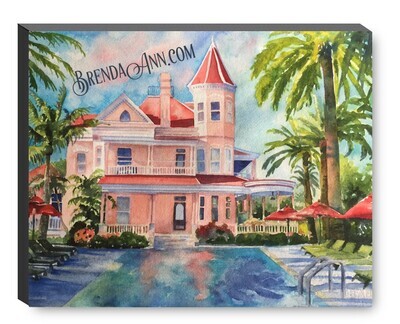 Southernmost House Key West Canvas Gallery Wrapped Print - Watercolor Art - Ready to hang on a wall