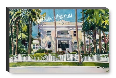 Weatherstation Inn Key West Canvas Gallery Wrapped Print - Watercolor Art - Ready to hang on a wall