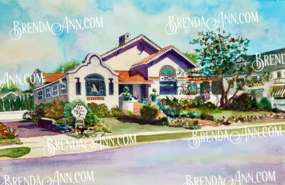 Cape May NJ Art - Mission Inn Bed + Breakfast Watercolor Print