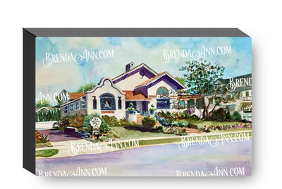 The Mission Inn Watercolor Print - 1.25" Deep Canvas Gallery Wrapped Cape May New Jersey Beach House Art Gift