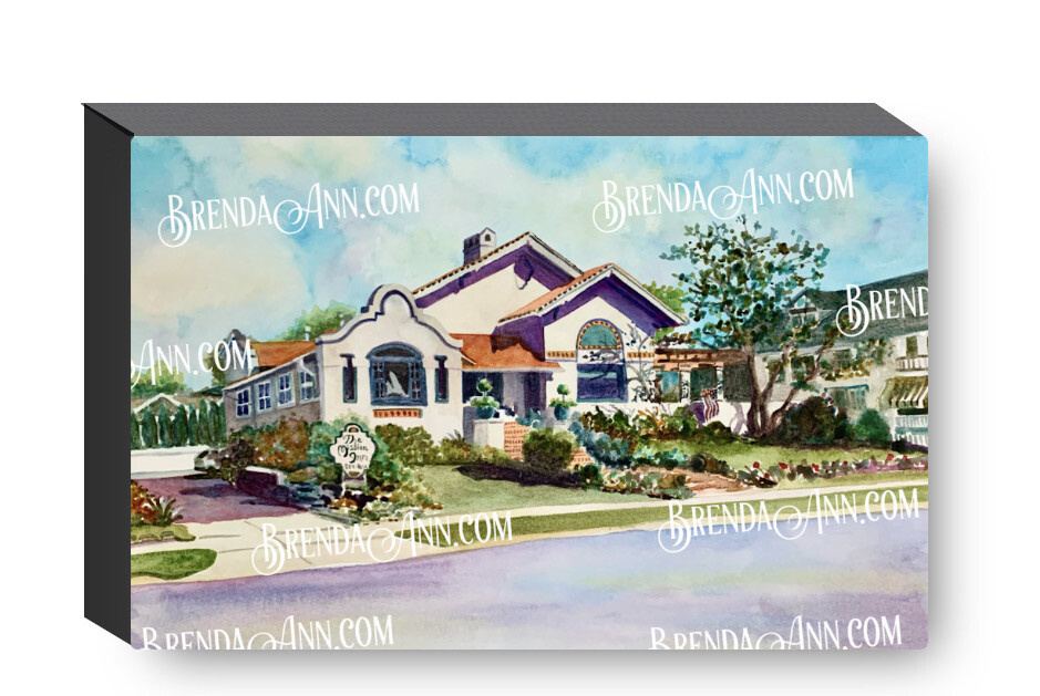 The Mission Inn Watercolor Print - 1.25" Deep Canvas Gallery Wrapped Cape May New Jersey Beach House Art Gift