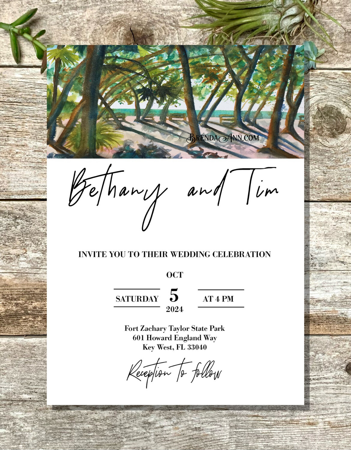 Fort Zachary Taylor Wedding Invitations