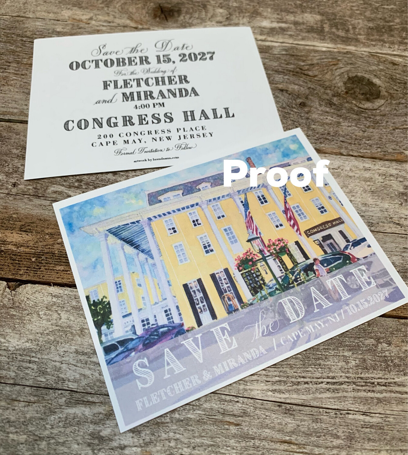 Congress Hall Wedding Save the Date Cards