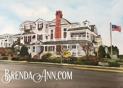 Made-to-Order Watercolor Portraits of Houses and Pets