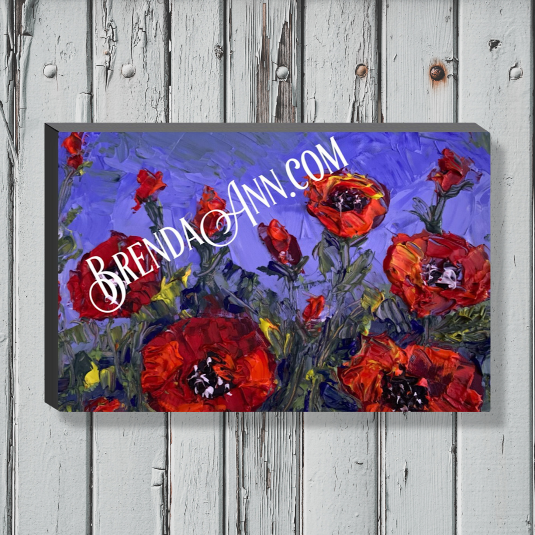 Flower Art - Red Poppies Canvas Gallery Wrapped Print