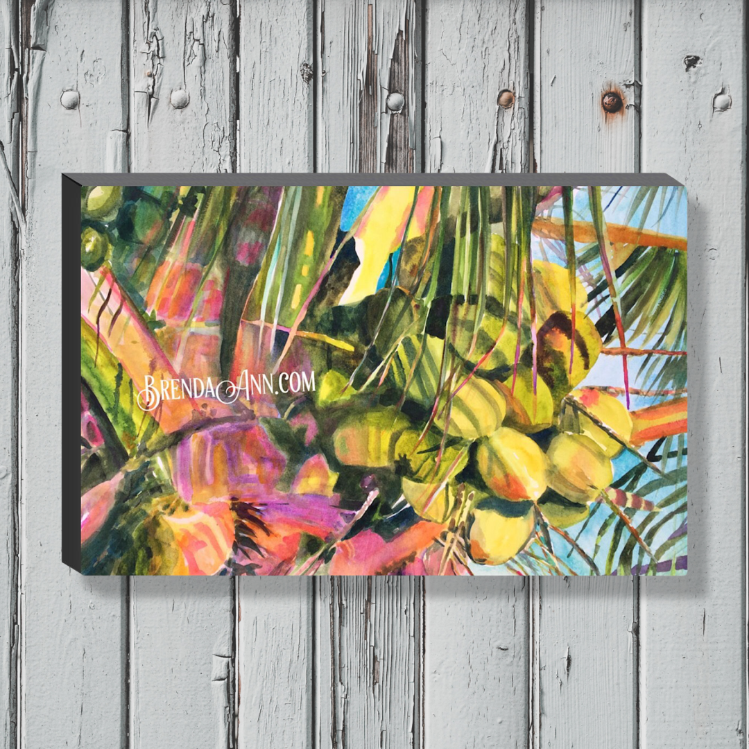 Tropical Coconut Palm Tree Art - Sway to the Rhythm Canvas Gallery Wrapped Print