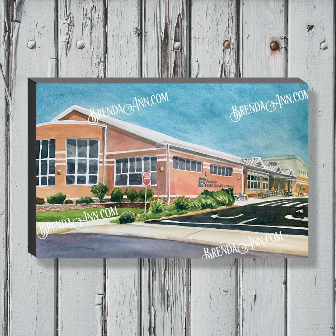 Avalon Art - Avalon Free Public Library Canvas Gallery Wrapped Print