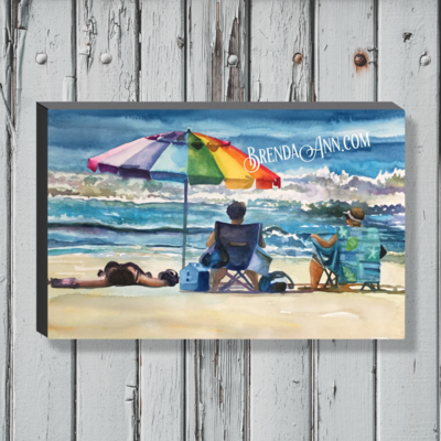 Stone Harbor Beach Watercolor Print - 1.25" Deep Canvas Gallery Wrapped Stone Harbor New Jersey Beach House Art Gift