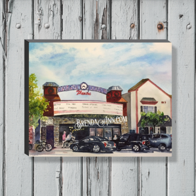 Harbor Square Theatre Watercolor Print - 1.25" Deep Canvas Gallery Wrapped Stone Harbor New Jersey Beach House Art Gift