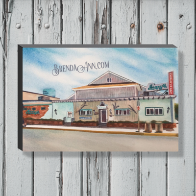 Henny’s Restaurant Watercolor Print - 1.25" Deep Canvas Gallery Wrapped Stone Harbor New Jersey Beach House Art Gift