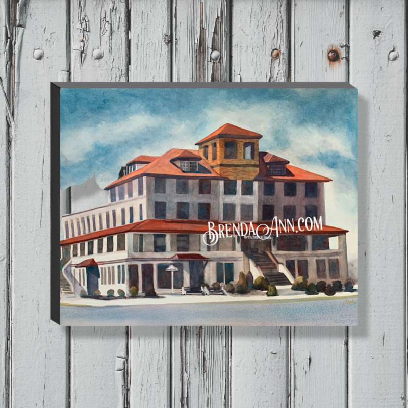Stone Harbor Art - Vintage Hotel Shelter Haven Canvas Gallery Wrapped Print