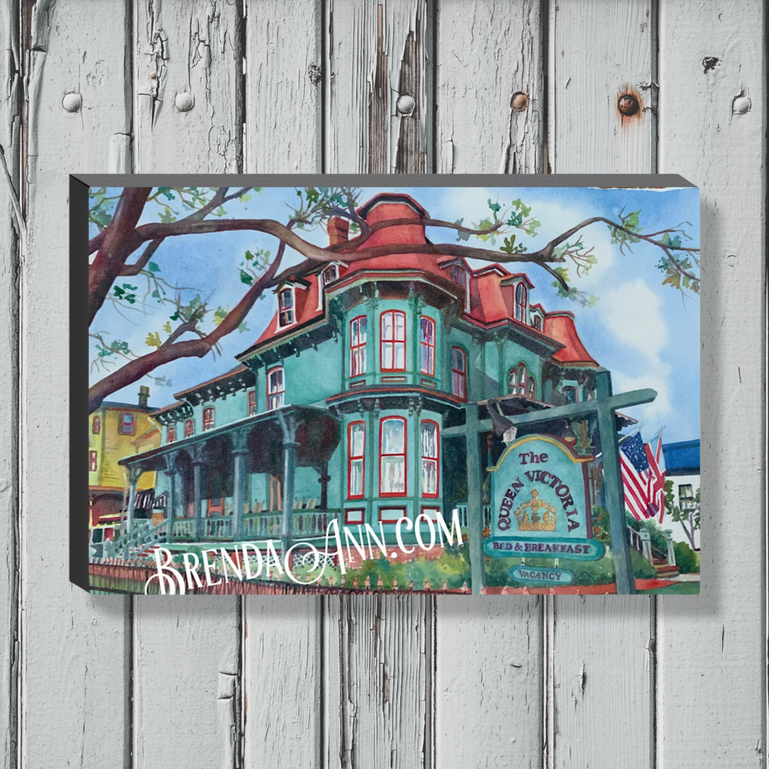 Cape May Art - Queen Victoria B&B Canvas Gallery Wrapped Print