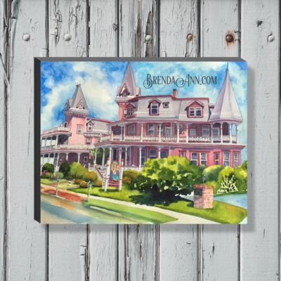 Angel of the Sea Watercolor Print - 1.25" Deep Canvas Gallery Wrapped Cape May New Jersey Beach House Art Gift